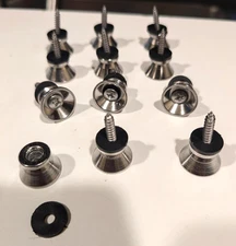 12Pcs Guitar Strap Locks Set, Metal Guitar Strap Buttons Lock, Chrome NEW