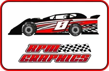 Race Car graphic vinyl wrap late model street stock dirt imca owm Style218