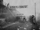 Renault racer Maurice Bernin 1908 Briarcliff Trophy Race press photograph