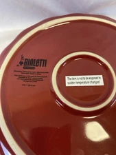 Bialetti Stoneware 9" Pie Plate Pan Baking Dish Fluted Edge New Kitchen