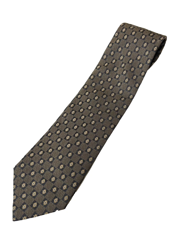 Kansai Yamamoto Homme Seidenkrawatte Gold & Schwarz Geometrisches... - Bild 1 von 4