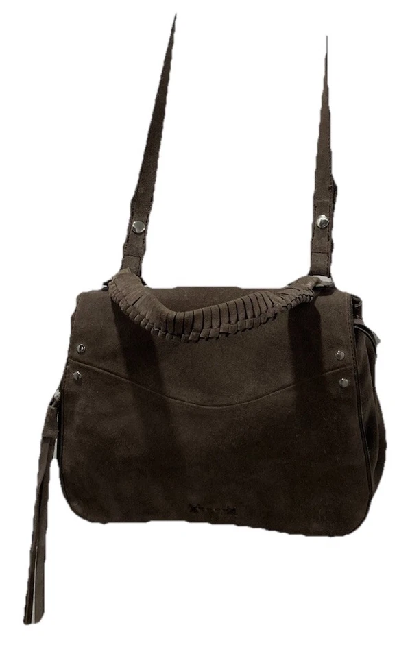 Elizabeth and James серо-коричневый замшевый через плечо/сумка ручки сумка средний разделитель - Изображение 3 из 4