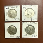 1967 Kennedy Half Dollars - 1965-1969 40% Silver - Lot Of 4