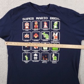 Super Mario Bros T-Shirt Mens 2X Mario NES Console Pixel Grid Boxes Graphic Tee
