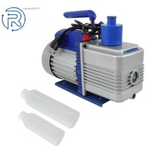 110V Single-Stage Rotary Vane HVAC 9.6 CFM 1 HP Air Vacuum Pump with Oil Bottle