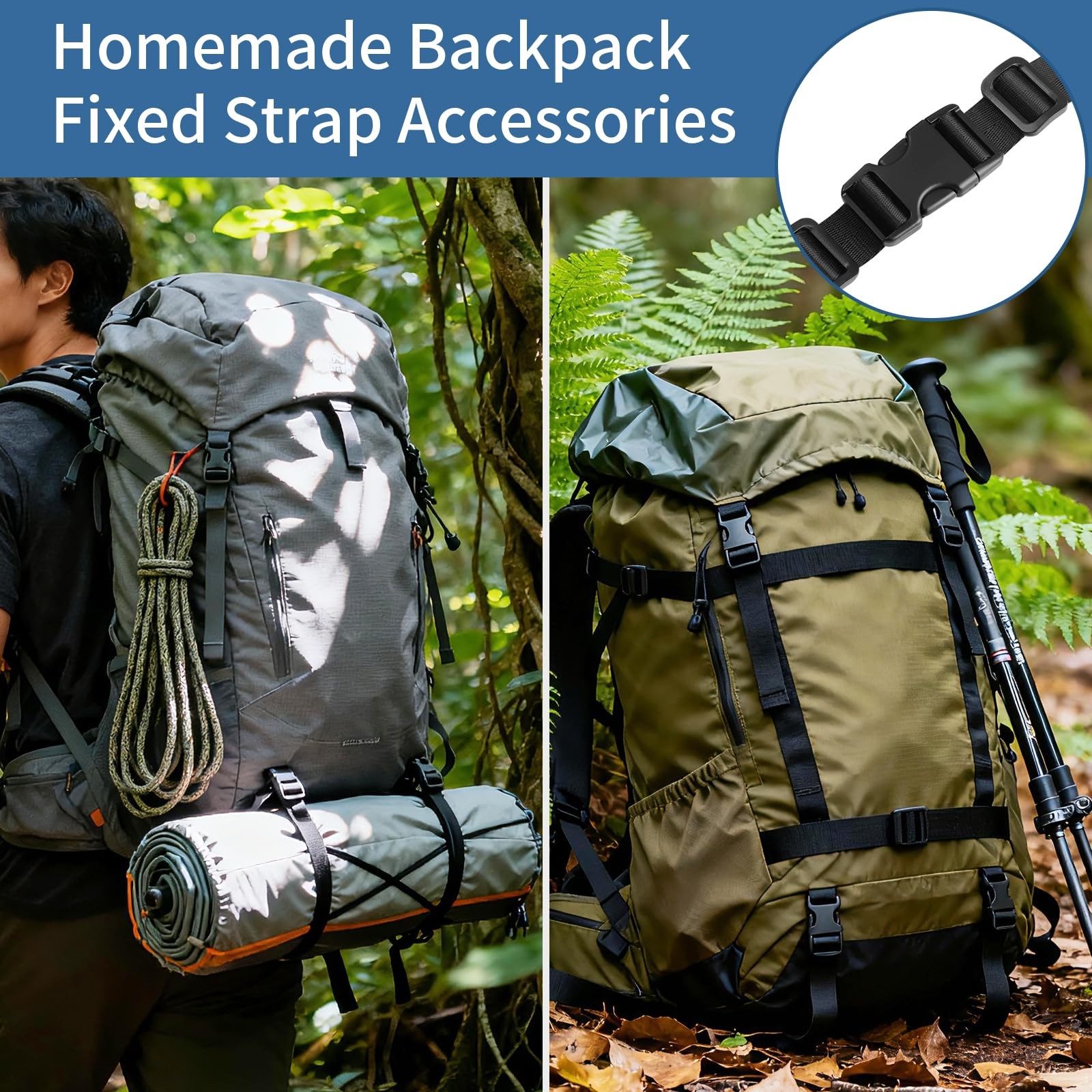 Buckles and Straps Set,backpack straps,traps with buckles 6 Yards of ...