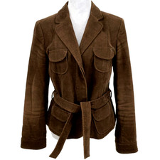 Zara Basic Jacket Womens Large Brown Corduroy...