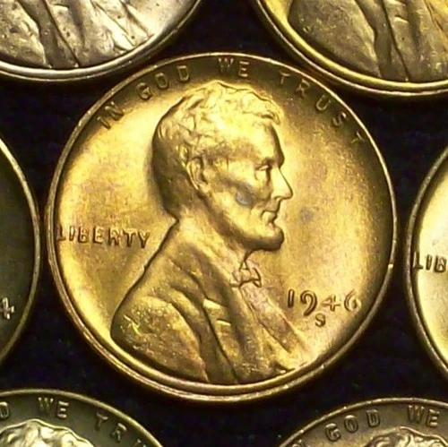 1946-S CHOICE BU - SOLID LINCOLN WHEAT CENT - GOOD LUSTER - CLEAN - SEE PICS!!