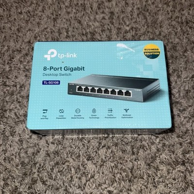 TP-LINK 8-Port Gigabit Switch 10/100/1000Mbps TL-SG108 (UN) Ver 9.6 Sealed