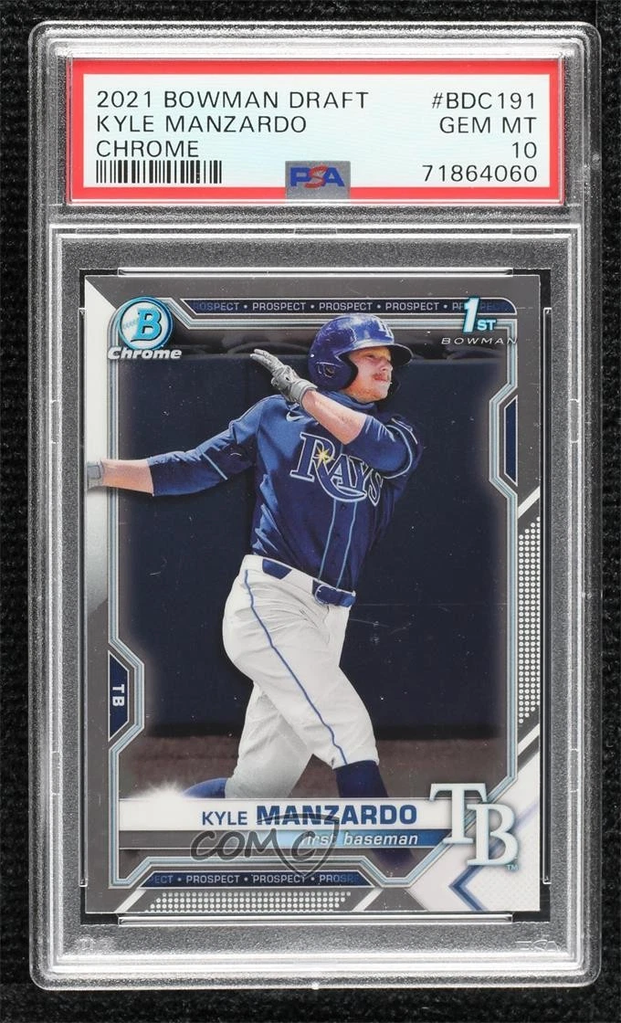 Deal for 2021 Bowman Draft Chrome Kyle Manzardo #BDC-191 PSA 10 GEM MT