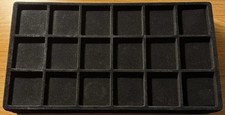 24 Slot Coin Jewelry Showcase Display Tray Black Felt