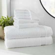 Supersoft 100 Cotton 8-Piece Fade Resistant Towel Set Arctic White Bath towels