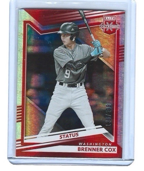 2022 Elite Extra Edition Brenner Cox #/299 Red Status #111 Washington Nationals