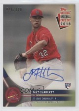 2018 Topps National Baseball Card Day 96/300 Jack Flaherty Rookie Auto RC 1y9. rookie card picture