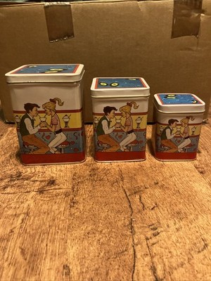 Vintage Willitts Designs Metal Canister Set (3)   Couple Diner Theme - 1986
