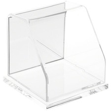 Plymor Clear Acrylic Slanted Front Case w/ Base Mirror Back , 4" x 4" x 4"
