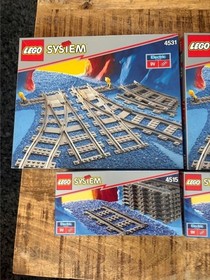 Lego 4531 (x2) - 4515 (x2) MISB 9 volt Rails train - Train tracks New and Sealed