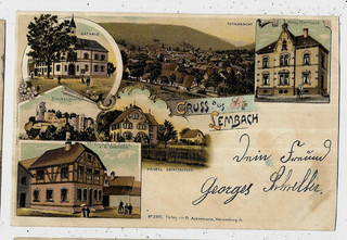 LEMBACH (67) Gruss Lithographie Wirtschaft Ehrstein 1899