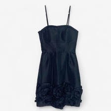 Max & Cleo Women's Black Strapless Ruffled Flower Hem Prom Party Dress Size 2 NW