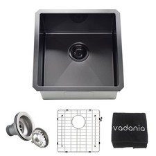 18-inch Kitchen Bar Sink, Black-plated Finish, 18x18x10, Single Bowl, Undermo...