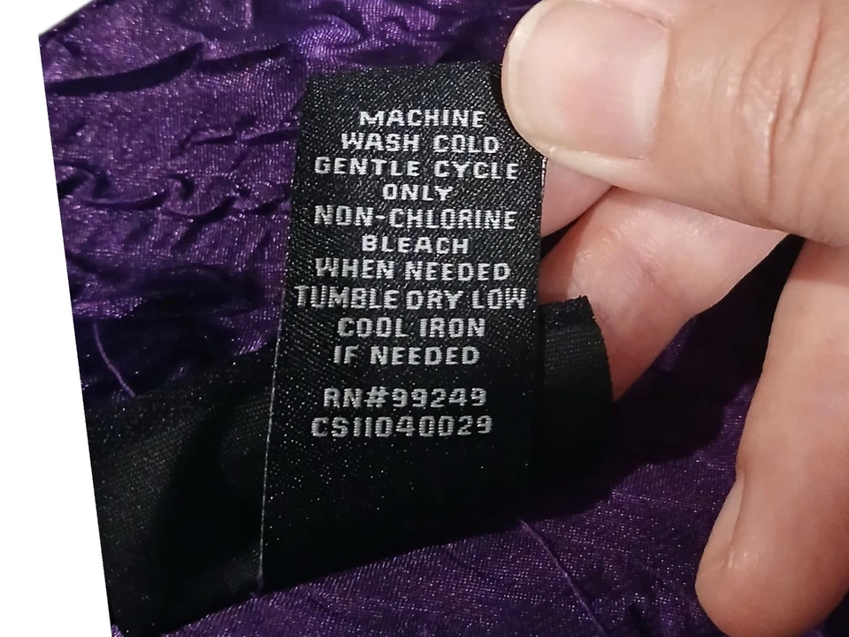 Blusa Maggie Barnes Ciruela Púrpura Mangas Largas Talla Grande Texturizada Brillante Talla 3x Foto 3 de 4