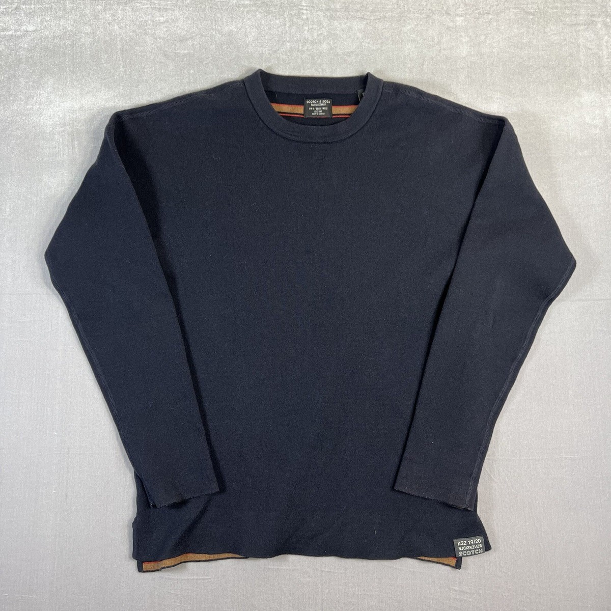 “Scotch & Soda” タイダイプリントスウェット Navy Scotch & Soda Reversible Crew Neck Sweatshirt Mens Large