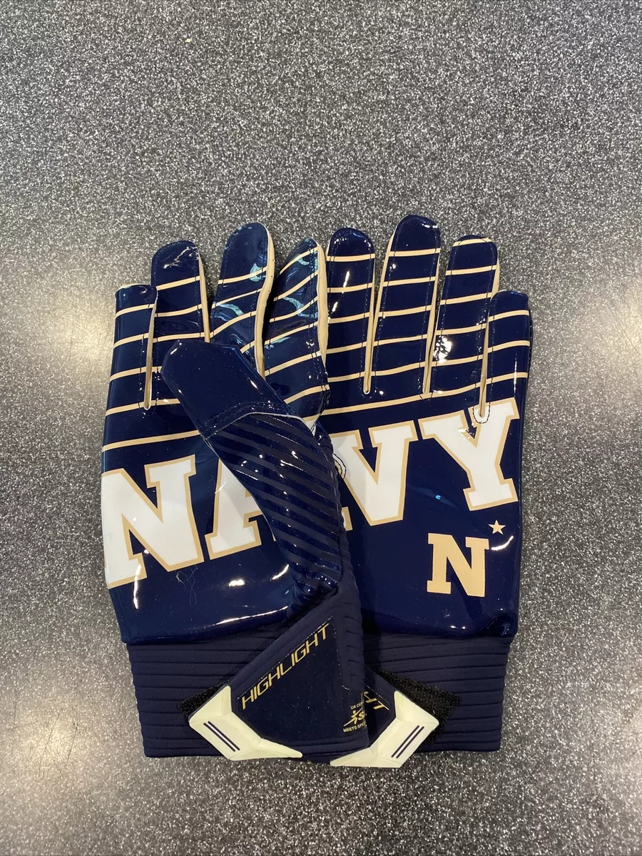 Team Issued Navy Midshipmen Football Gloves Naval Academy NCAA