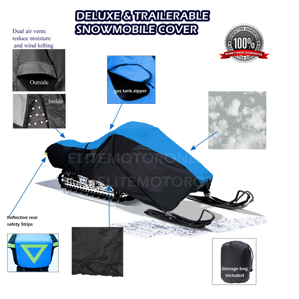 Cubierta de almacenamiento trineo moto nieve remolque Polaris Pro X2 500 600 700 800 Foto 2 de 4