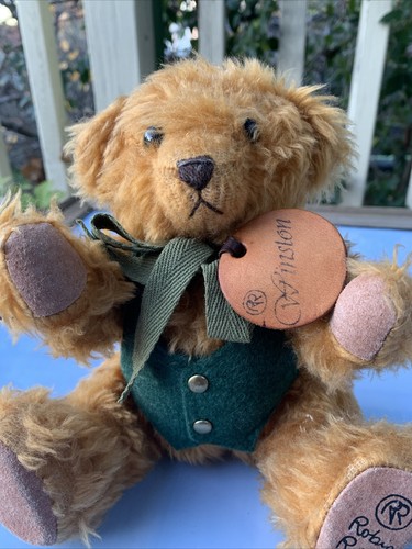 Robyn Rive Vintage Winston Teddy Bear Green Waistcoat Jointed Legs And Arms - Picture 2 of 20