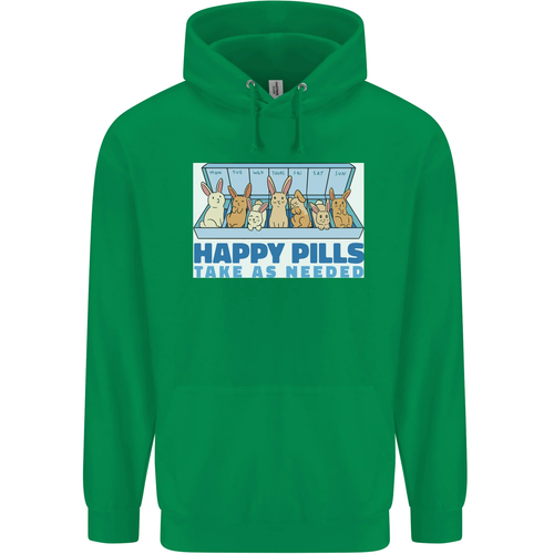 Bunny Rabbit Happy Pills Antidepressant Childrens Kids Hoodie - Picture 47 of 84