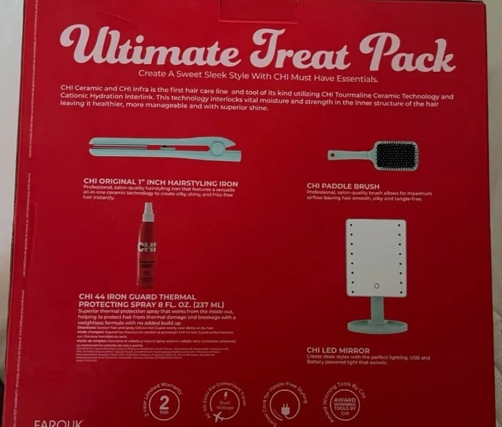 Chi Ultimate Treat Back. Plancha plana, spray, cepillo, espejo LED Foto 2 de 3