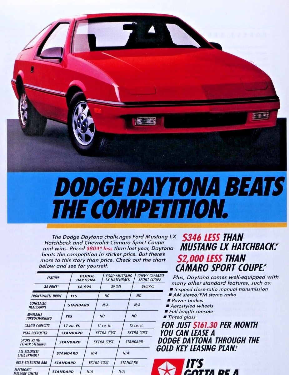 洋書　THE DODGE STORY　 ダッヂ Dodge 　ヴィンテージ 1988 Dodge Daytona Beats The Competition Vintage Original