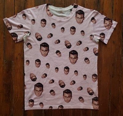 Johnny Depp B&C Collection Young Photos All Over T Shirt Pink S 1 Off / Sample