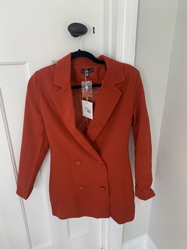 Missguided Petite Rust Red Blazer Dress 