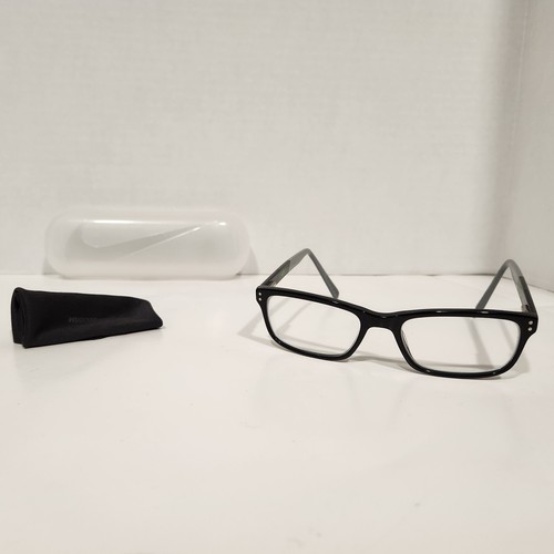Nike Eyeglasses Frames 7237 001 140 Black Gray Green Rectangular Rim Case Cloth - Picture 9 of 21