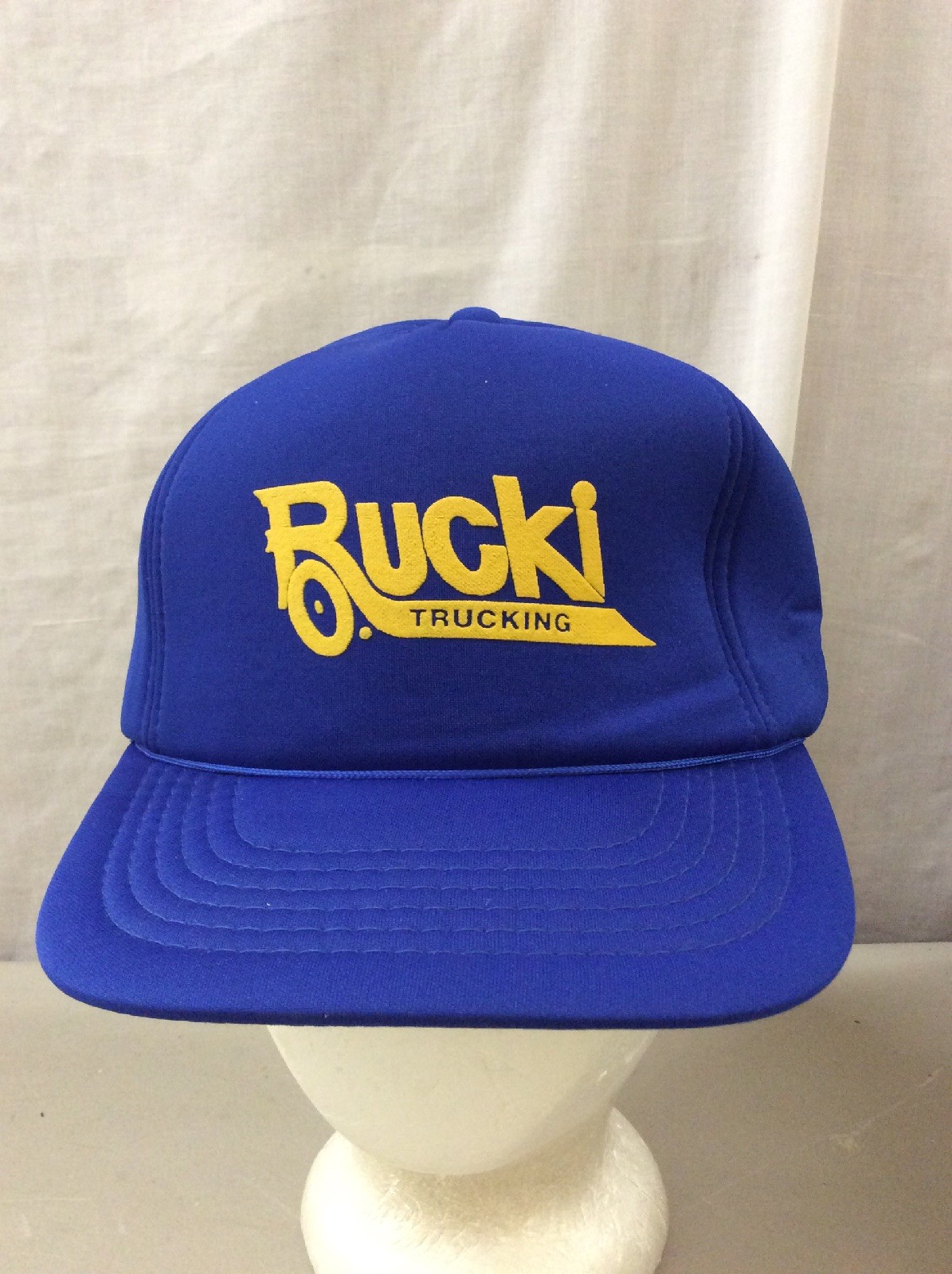 Vintage RUCKI trucking wheel blue retro snapback trucker hat baseball cap
