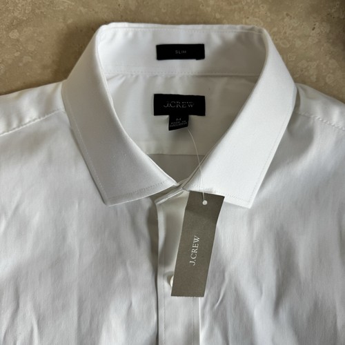 J Crew weißes schmales Bowery Performance Stretch Hemd Herren Größe M - Bild 10 von 13