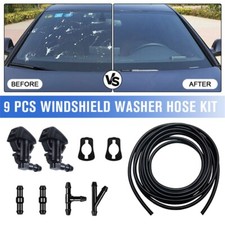 9pc Car Universal Windshield Washer Hose quirter Nozzle Spray Jet Kit Fluid Hose