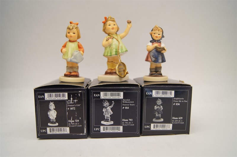 Lot Of 3 Exclusive Edition Figurines TMK-7 HUM  729, 793, 629, - Retired W/Box 