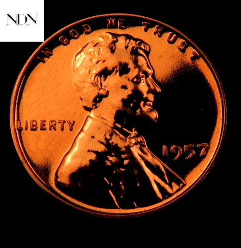 1957 Lincoln Wheat Penny Cent - Gem Proof Red