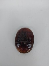 UNIQUE ANCIENT EGYPTIAN Pharaonic statue Amber Scarab Beetle Magic Hieroglyphic
