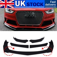 Black Front Bumper Lip Body Spoiler Chin Splitter Kit For Audi A3 8P S3 A4 S4 UK