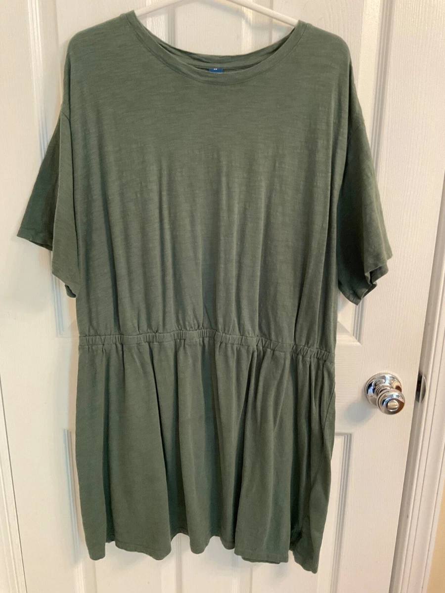 green shirt dress old navy Old Navy Women's Vintage Crew-Neck Mini T-Shirt Dress - Green