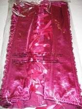 FREDERICKS OF HOLLYWOOD SZ.S BUSTIER MAGENTA RUCHED W/GARTERS MATCHING THONG NWT