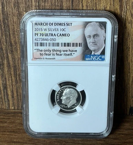 2015-W Roosevelt March of Dimes Set Silver 10c Proof NGC PF70 Ultra Cameo