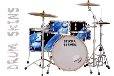 Drum Wrap Percussion Shell Cover Bass Kick Snare Tom DIY- Planet Earth 255