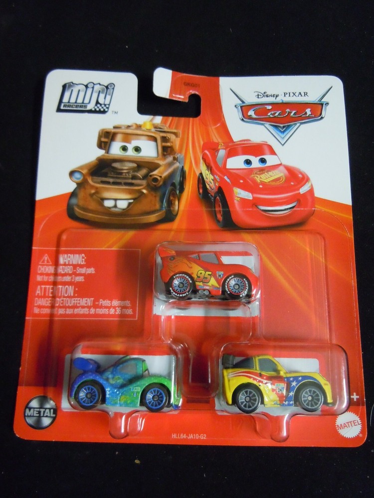 2023 DISNEY PIXAR CARS MINI RACERS JEFF GORVETTE, McQUEEN RACING WHEELS, CARLA V