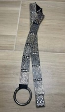 Vintage CHICO Western Ornate Concho Metal Elastic Belt Women s Silver