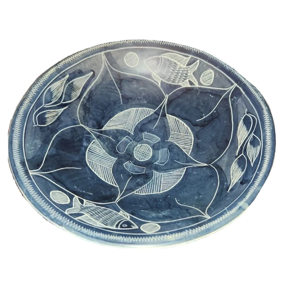 Raro Cuenco de Cerámica Negro Longshan Chino MCM 60 Antiguo Grabado Gres Raro Foto 2 de 4