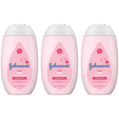 3-New Johnson's Baby Moisturizing Mild Pink Baby Lotion with Coconut Oil for Del